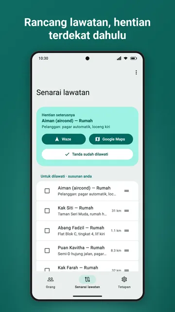Senarai lawatan (Pro), hentian terdekat dahulu